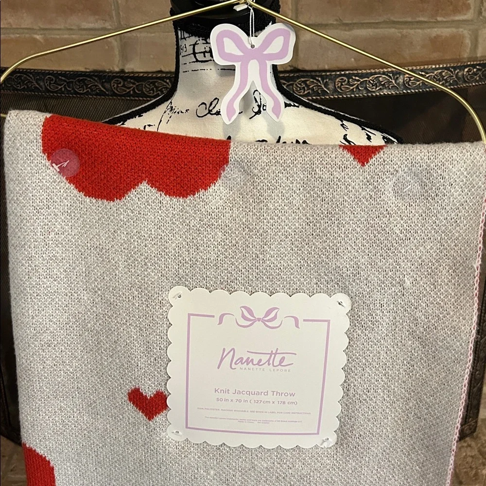 Nanette Lepore cherry heart throw blanket